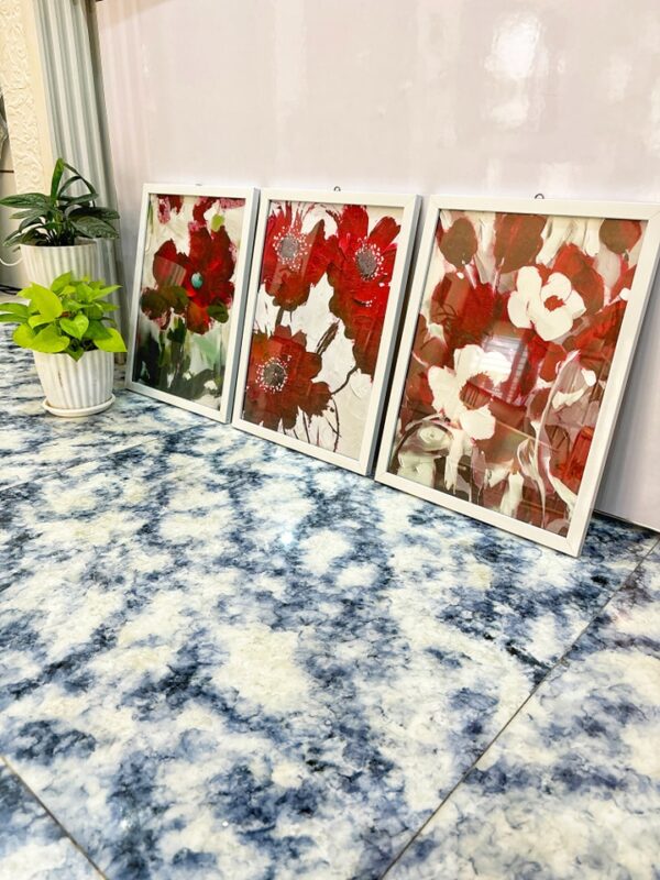 Floral Elegance in Red Frame Set - Image 3
