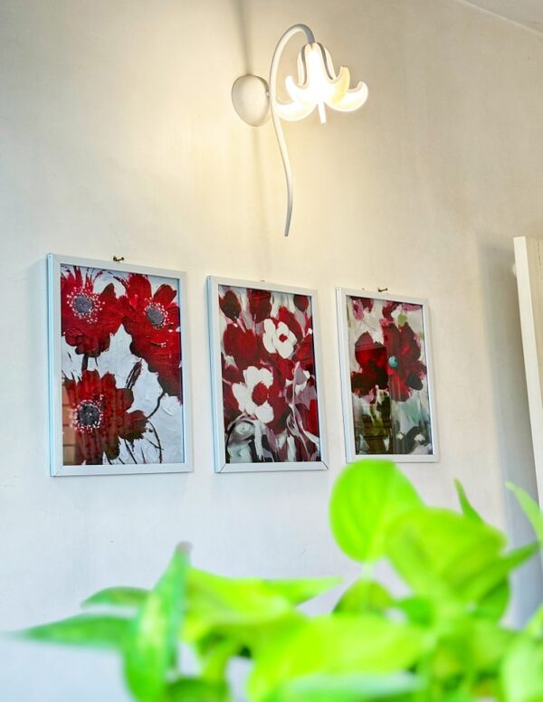Floral Elegance in Red Frame Set - Image 2