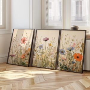 Dancing Floral Garden Frame set trio