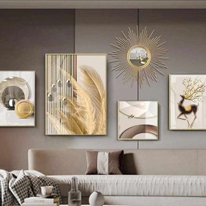 4-Piece Wall Frame Set for Luxurious Home Deco