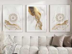 Shahada Set – Gray Golden Marble Design Set