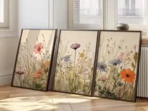 Dancing Floral Garden Frame set trio