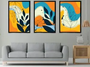 Abstract Leef Wall Frame Set