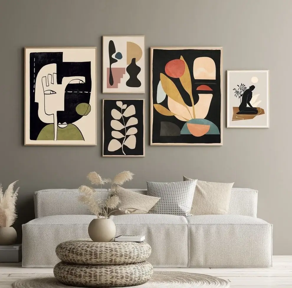 Boho Wall Abstract Frame set 2