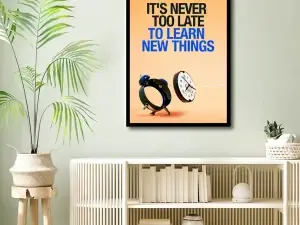 "Never Too Late to Learn" Inspirational Wall Frame