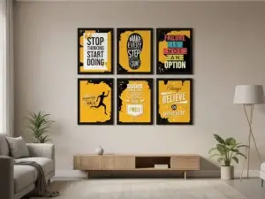 Inspiring Motivational Quotes- 6 Panel Frames