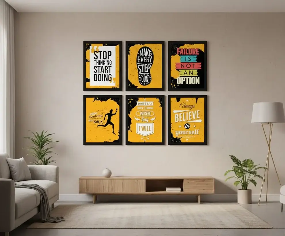 Inspiring Motivational Quotes- 6 Panel Frames