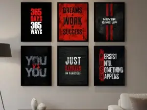 Inspiring Motivational Quotes- 6 Panel Wall frame