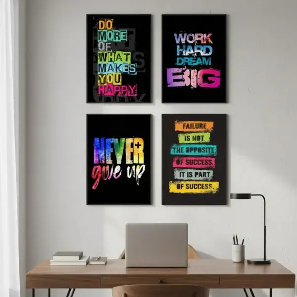 Set of 4 Inspirational Wall Frame Set – GenuineTask