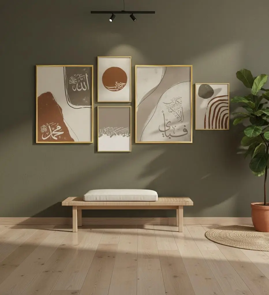 Abstract Islamic Calligraphy Frame Set