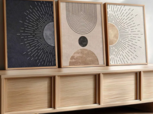 Earthy Sunburst Boho Warm Wall Frame Set