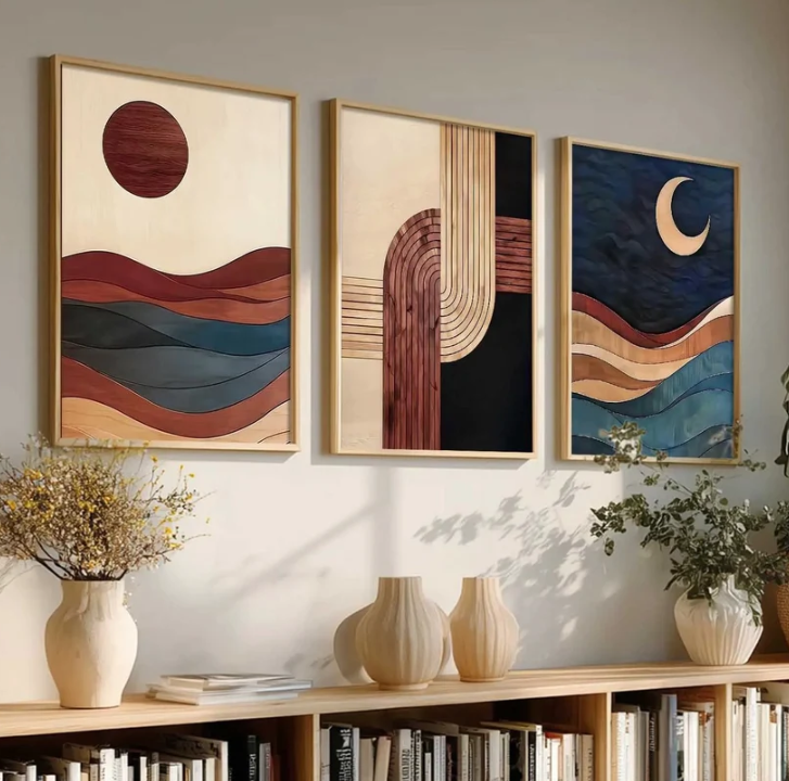 Sun Motif Boho Wall Frame Set